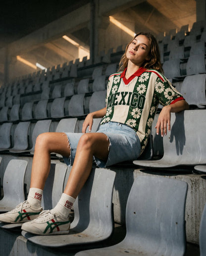 Playera Jersey "México" Floral