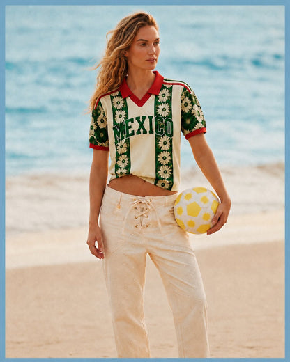 Playera Jersey "México" Floral