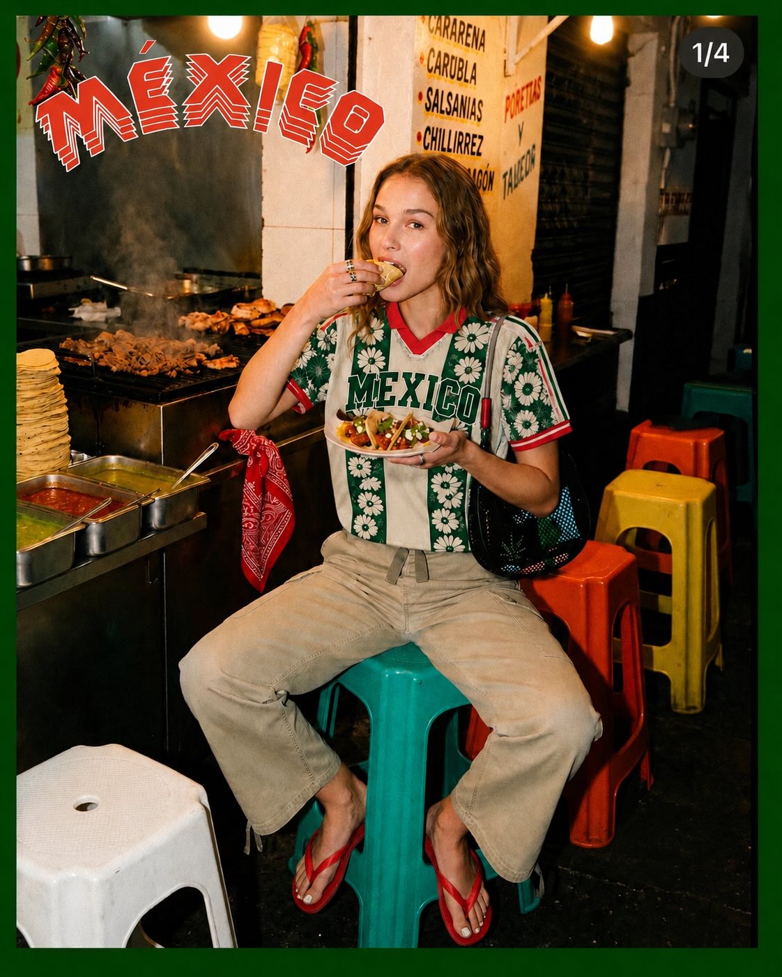 Playera Jersey "México" Floral