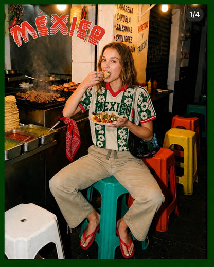 Playera Jersey "México" Floral