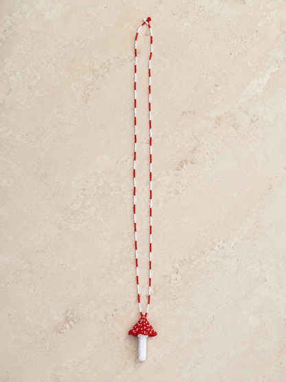 Collar hongo rojo con blanco