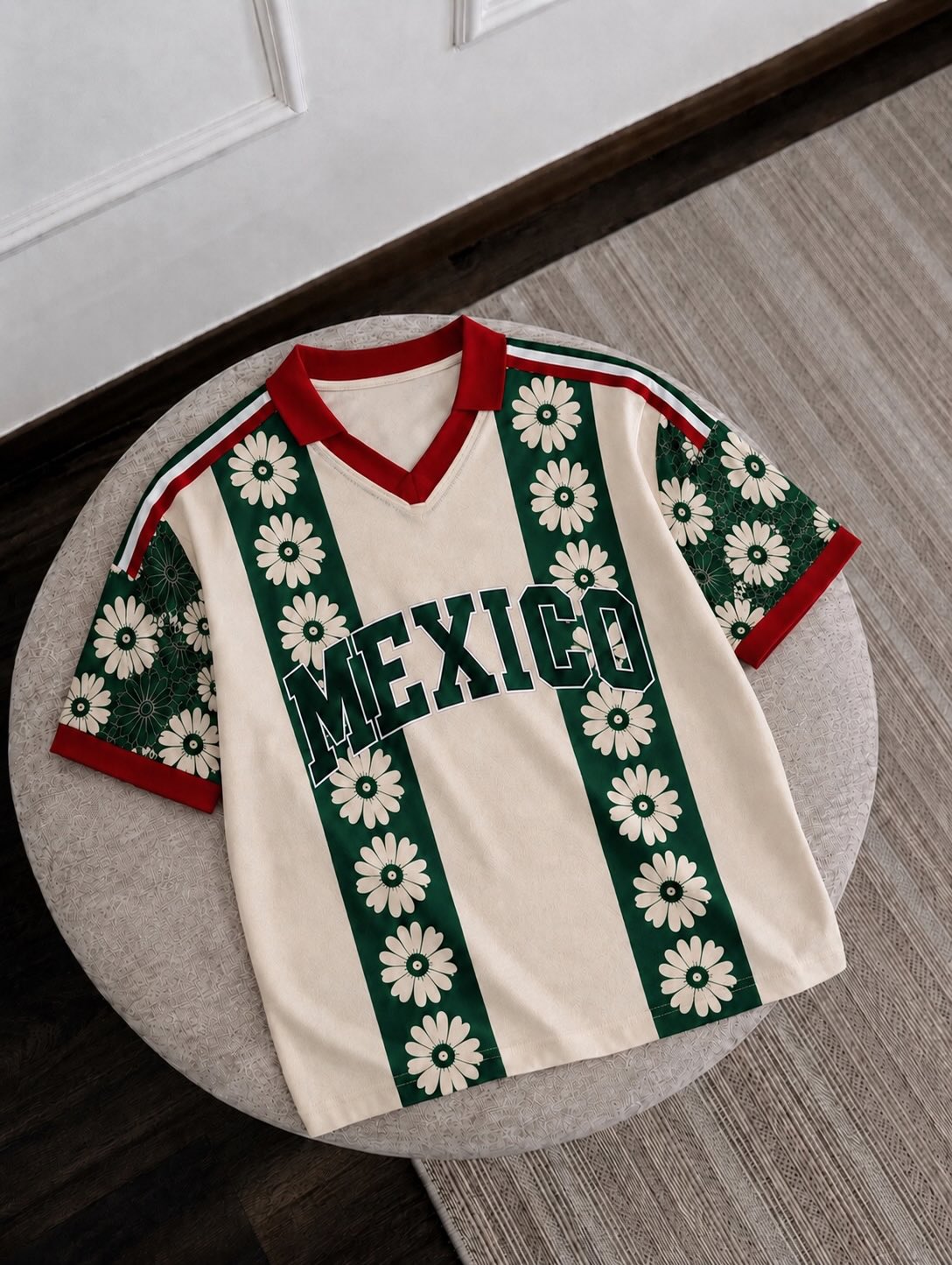 Playera Jersey "México" Floral